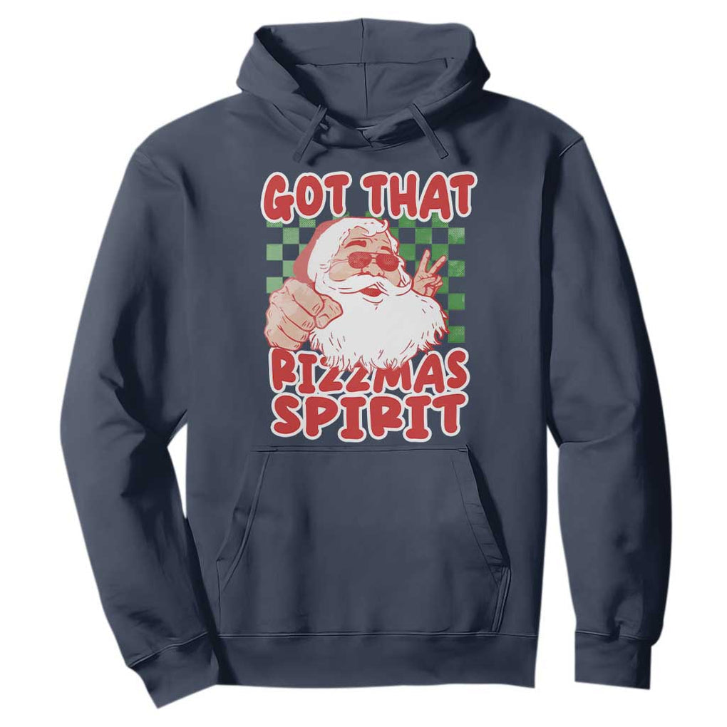 Funny Santa Rizz Christmas Hoodie Got That Rizzmas Spirit Retro Groovy TS02 Navy Print Your Wear