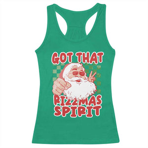 Funny Santa Rizz Christmas Racerback Tank Top Got That Rizzmas Spirit Retro Groovy TS02 Irish Green Print Your Wear