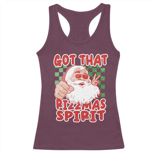 Funny Santa Rizz Christmas Racerback Tank Top Got That Rizzmas Spirit Retro Groovy TS02 Maroon Print Your Wear