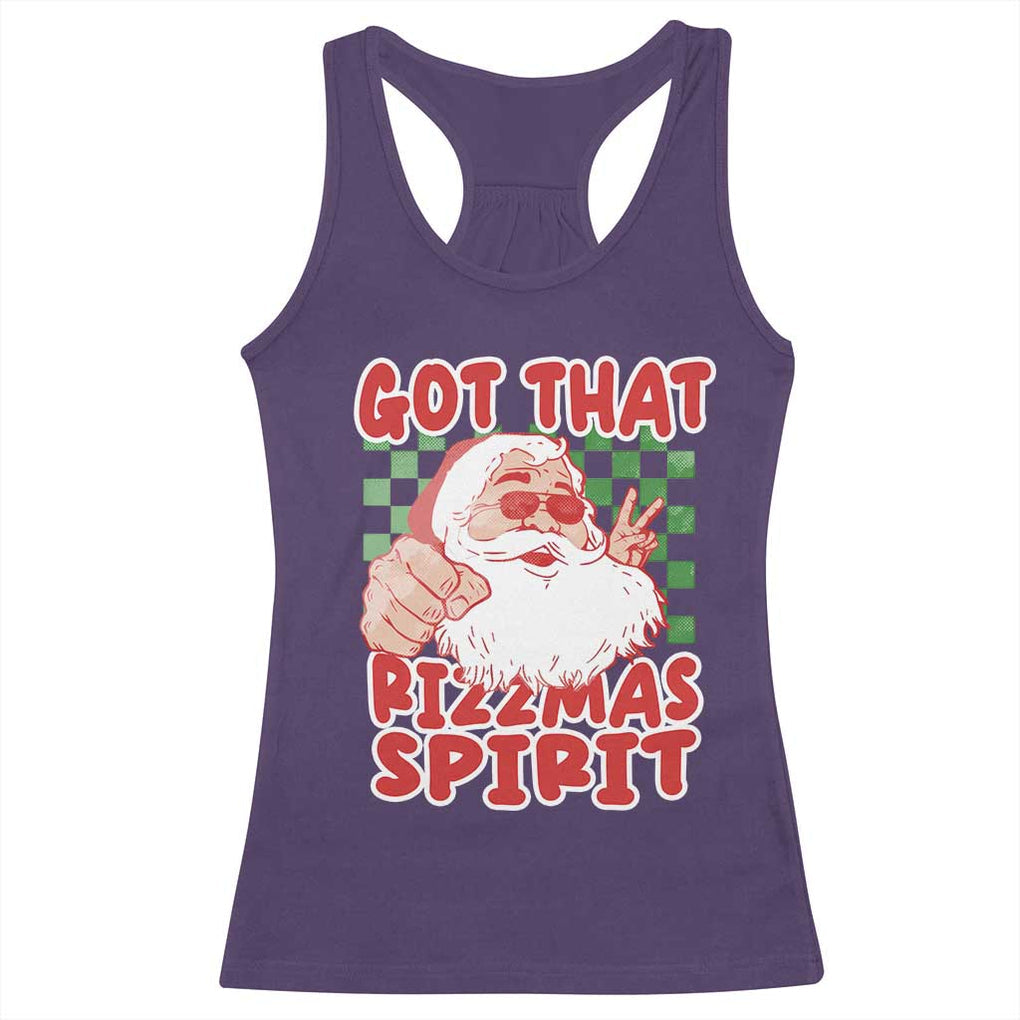 Funny Santa Rizz Christmas Racerback Tank Top Got That Rizzmas Spirit Retro Groovy TS02 Purple Print Your Wear