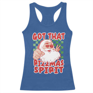 Funny Santa Rizz Christmas Racerback Tank Top Got That Rizzmas Spirit Retro Groovy TS02 Royal Blue Print Your Wear