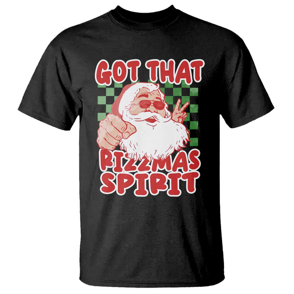 Funny Santa Rizz Christmas T Shirt Got That Rizzmas Spirit Retro Groovy TS02 Black Print Your Wear