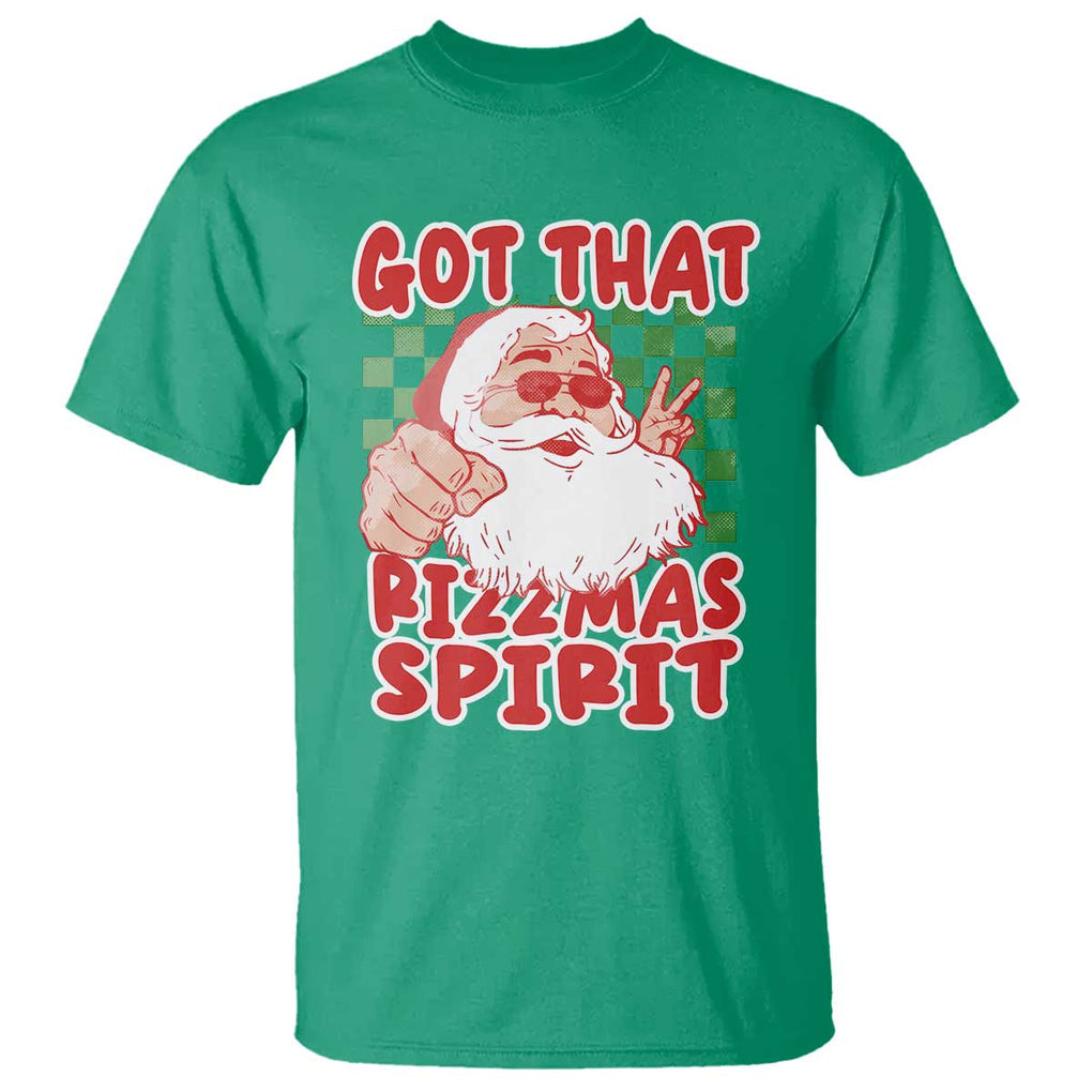 Funny Santa Rizz Christmas T Shirt Got That Rizzmas Spirit Retro Groovy TS02 Irish Green Print Your Wear