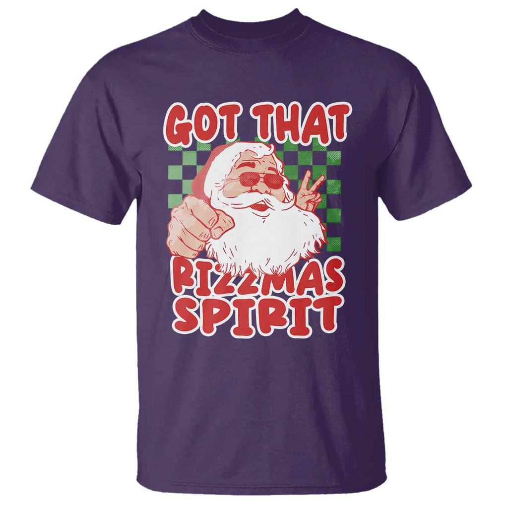 Funny Santa Rizz Christmas T Shirt Got That Rizzmas Spirit Retro Groovy TS02 Purple Print Your Wear