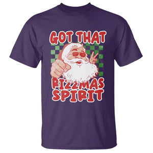 Funny Santa Rizz Christmas T Shirt Got That Rizzmas Spirit Retro Groovy TS02 Purple Print Your Wear