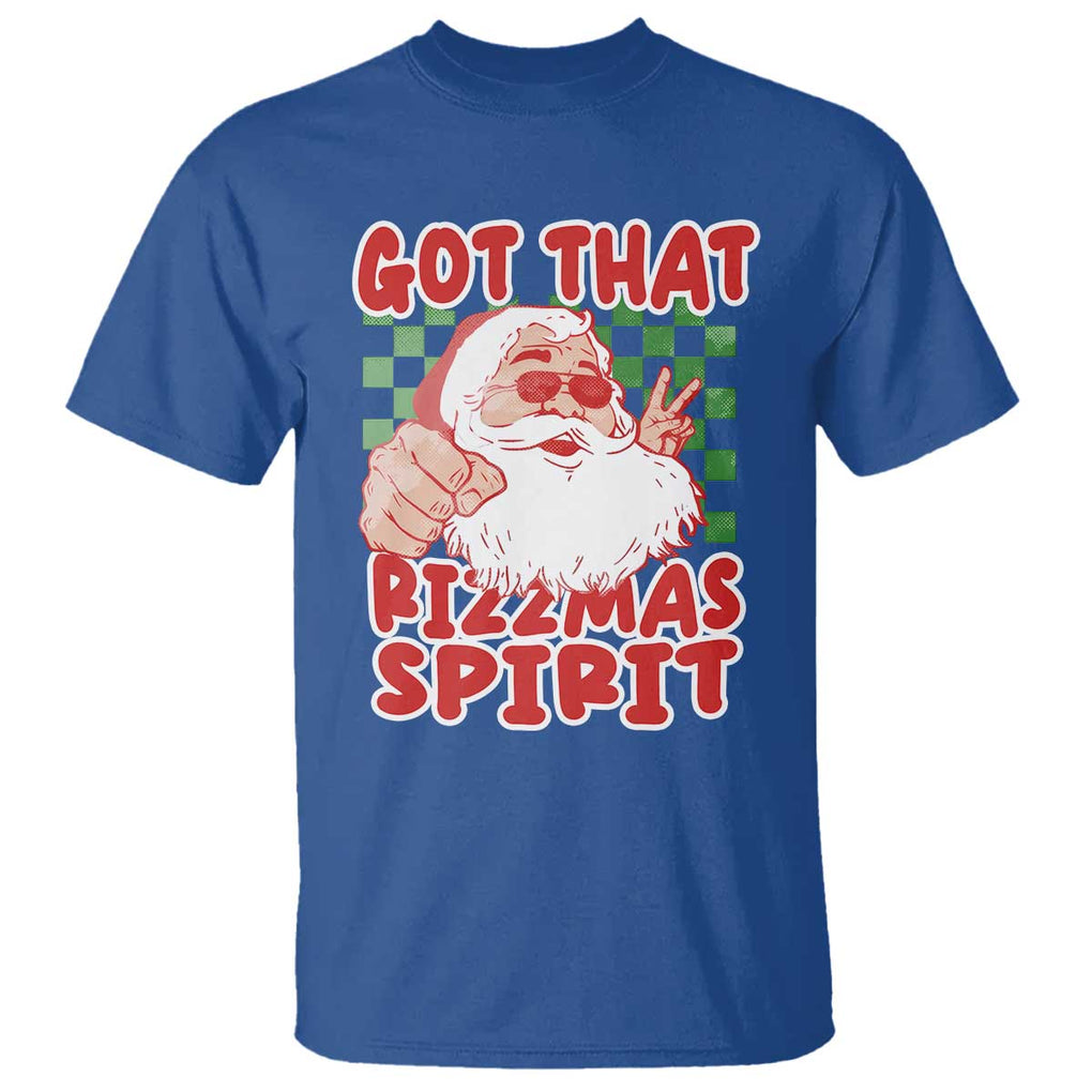 Funny Santa Rizz Christmas T Shirt Got That Rizzmas Spirit Retro Groovy TS02 Royal Blue Print Your Wear
