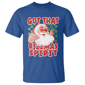 Funny Santa Rizz Christmas T Shirt Got That Rizzmas Spirit Retro Groovy TS02 Royal Blue Print Your Wear