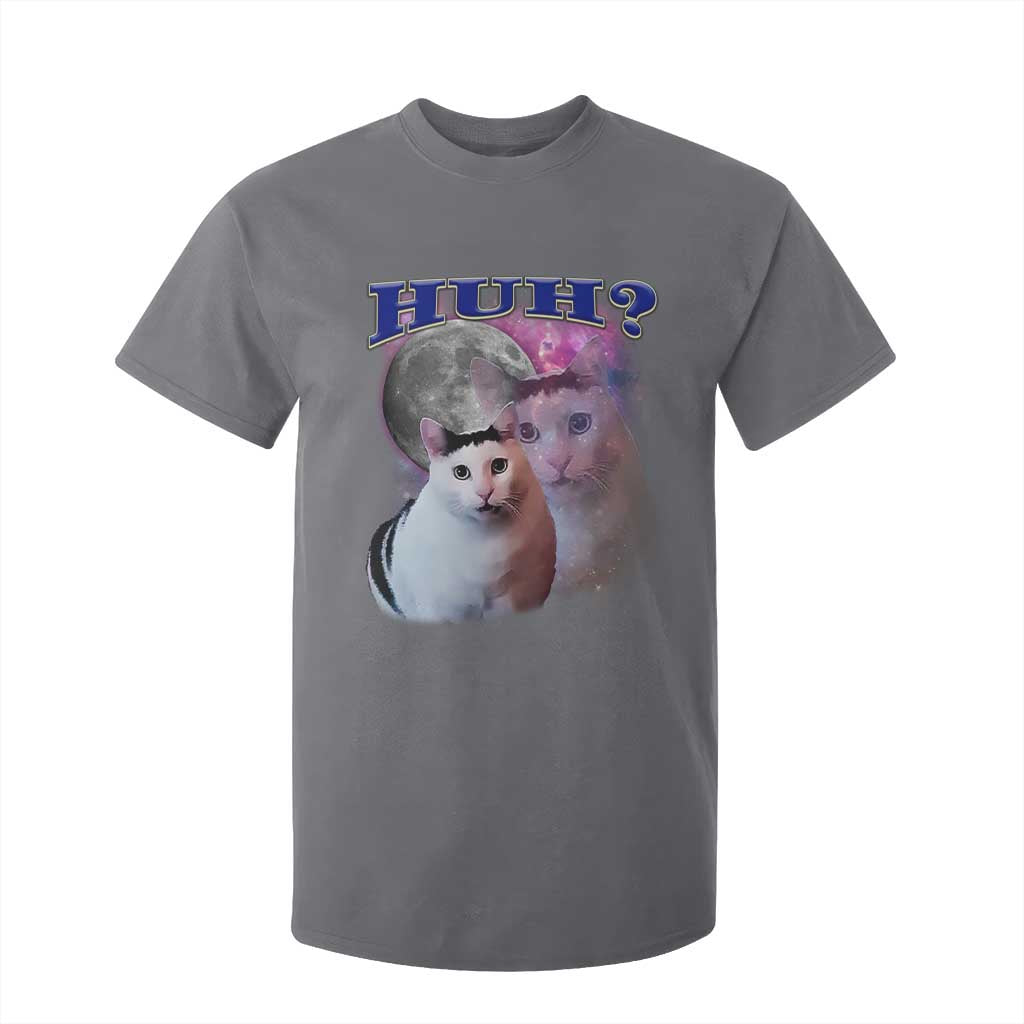 Funny Cat Emotion Meme T Shirt For Kid Huh Silly Sarcasm TS02 Charcoal Print Your Wear