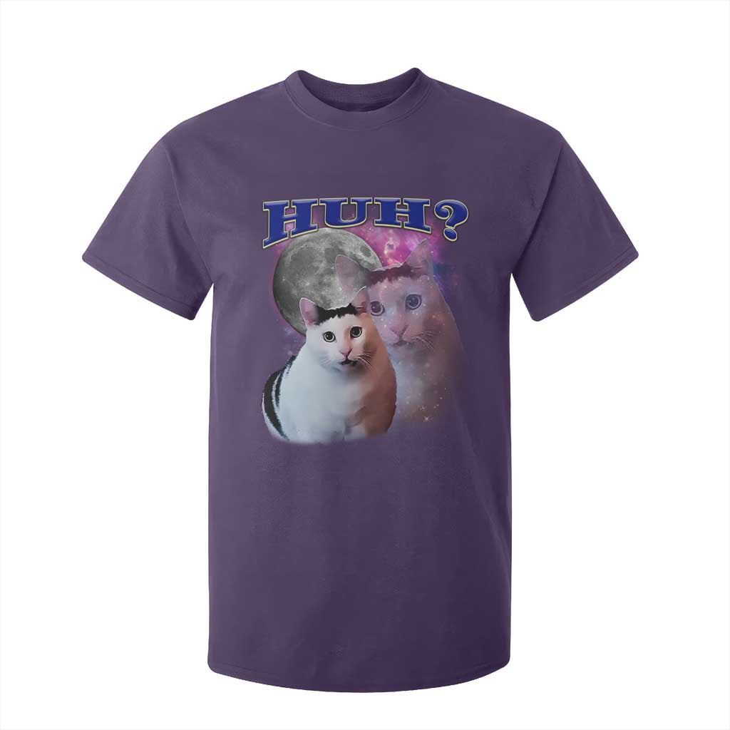 Funny Cat Emotion Meme T Shirt For Kid Huh Silly Sarcasm TS02 Purple Print Your Wear