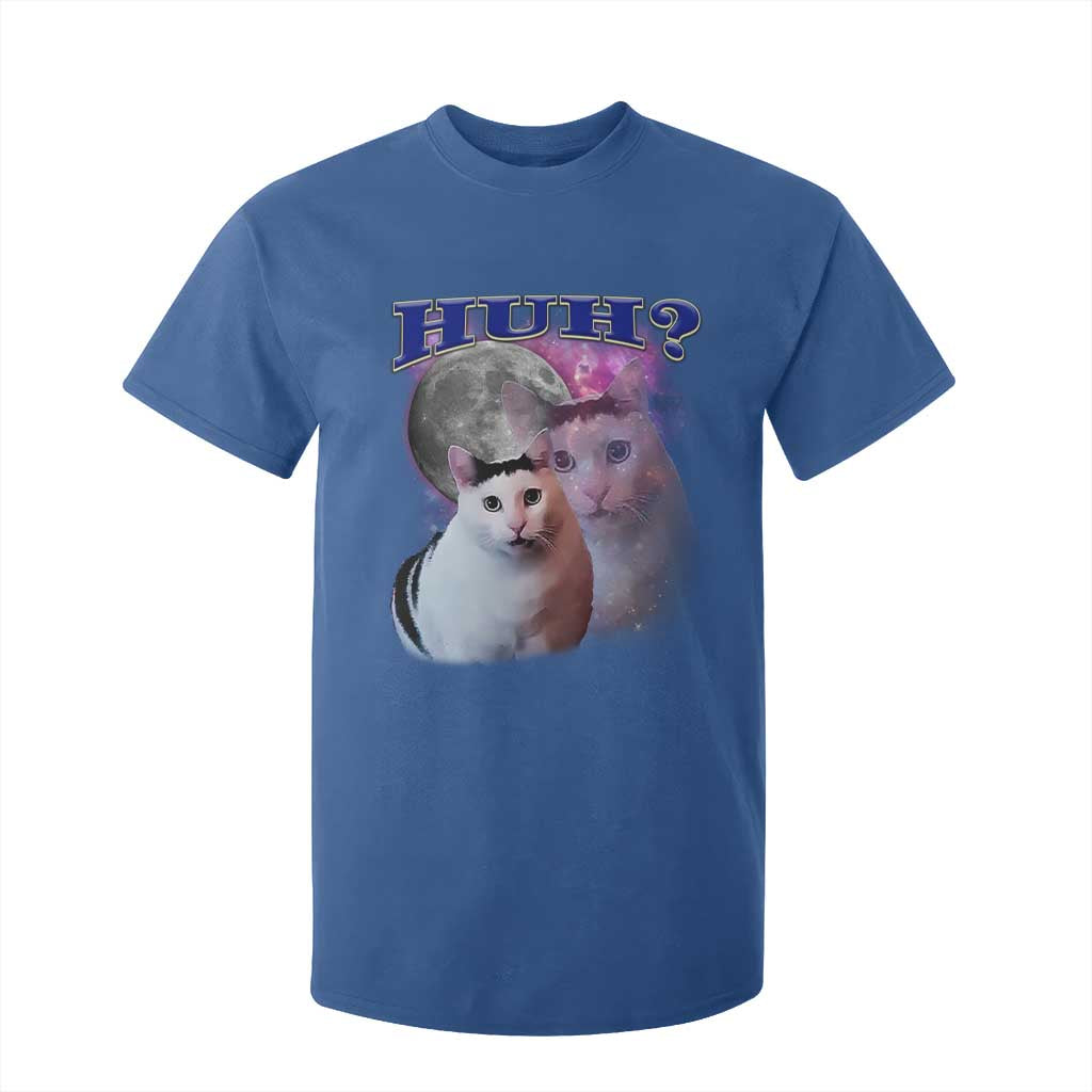Funny Cat Emotion Meme T Shirt For Kid Huh Silly Sarcasm TS02 Royal Blue Print Your Wear