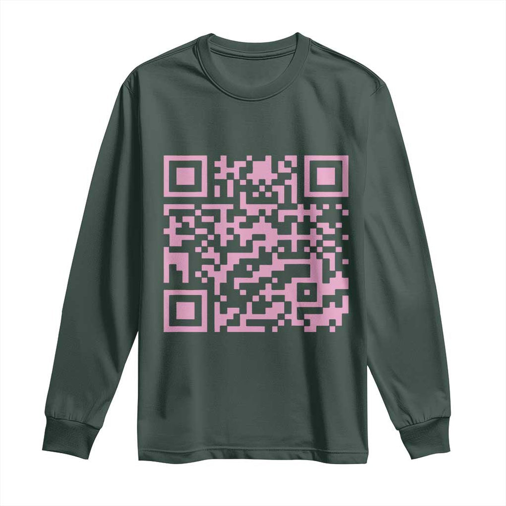 Funny Trump Dance Pink Long Sleeve Shirt President 45 47 Dancing Code TS02 Dark Forest Green Print Your Wear