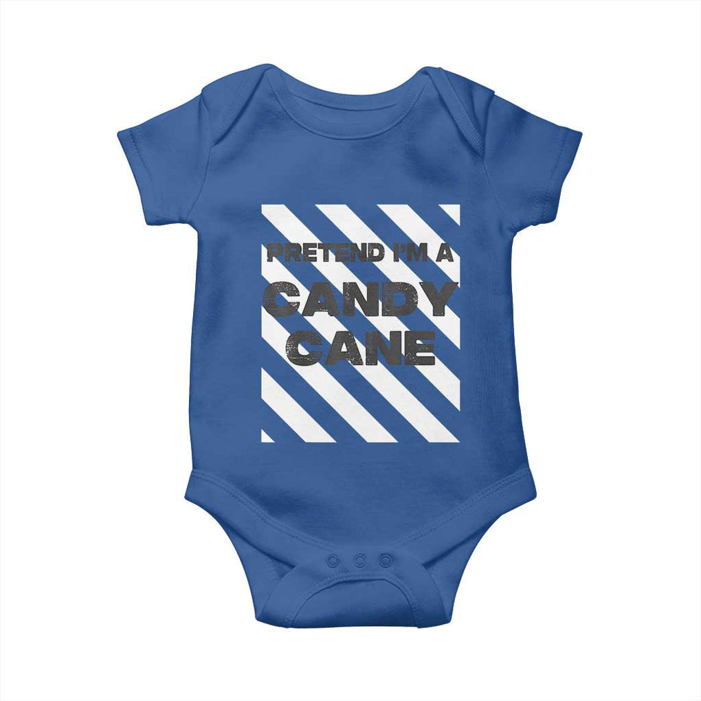 Funny Christmas Costume Baby Onesie Pretend I'm A Candy Cane TS02 Royal Blue Print Your Wear