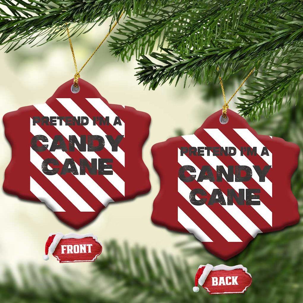 Funny Xmas Costume Christmas Ornament Pretend I'm A Candy Cane TS02 Snow Flake Red Print Your Wear