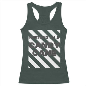 Funny Christmas Costume Racerback Tank Top Pretend I'm A Candy Cane TS02 Dark Forest Green Print Your Wear