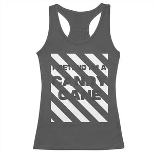 Funny Christmas Costume Racerback Tank Top Pretend I'm A Candy Cane TS02 Dark Heather Print Your Wear