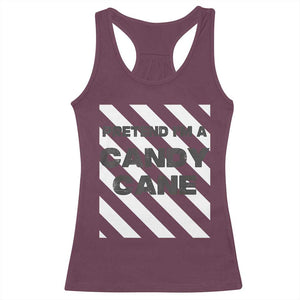 Funny Christmas Costume Racerback Tank Top Pretend I'm A Candy Cane TS02 Maroon Print Your Wear