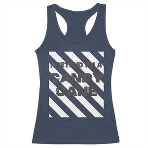 Funny Christmas Costume Racerback Tank Top Pretend I'm A Candy Cane TS02 Navy Print Your Wear