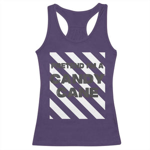 Funny Christmas Costume Racerback Tank Top Pretend I'm A Candy Cane TS02 Purple Print Your Wear
