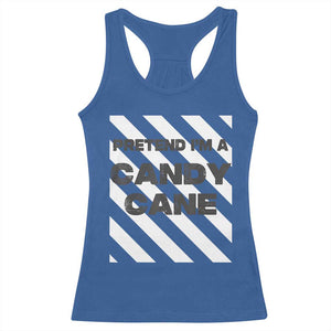 Funny Christmas Costume Racerback Tank Top Pretend I'm A Candy Cane TS02 Royal Blue Print Your Wear
