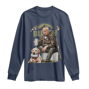 Trump Duck Hunting Long Sleeve Shirt Camouflage Old School TS02 Navy Print Your Wear