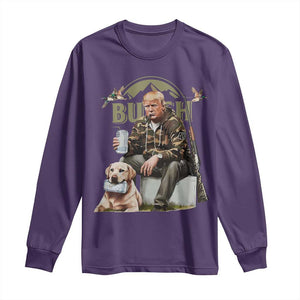 Trump Duck Hunting Long Sleeve Shirt Camouflage Old School TS02 Purple Print Your Wear