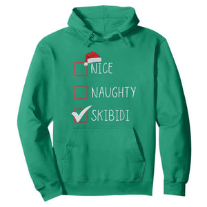 Nice Naughty Skibidi Hoodie Funny Christmas Santa List TS02 Irish Green Print Your Wear