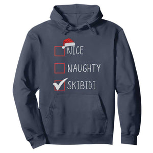 Nice Naughty Skibidi Hoodie Funny Christmas Santa List TS02 Navy Print Your Wear