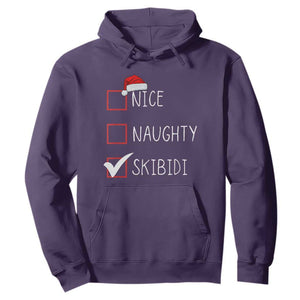 Nice Naughty Skibidi Hoodie Funny Christmas Santa List TS02 Purple Print Your Wear