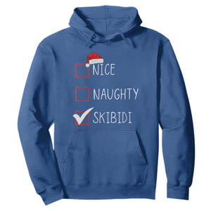 Nice Naughty Skibidi Hoodie Funny Christmas Santa List TS02 Royal Blue Print Your Wear