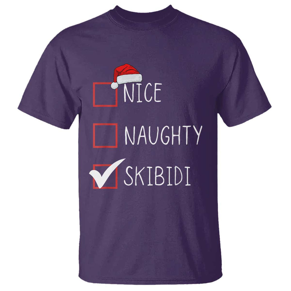 Nice Naughty Skibidi T Shirt Funny Christmas Santa List TS02 Purple Print Your Wear