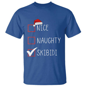 Nice Naughty Skibidi T Shirt Funny Christmas Santa List TS02 Royal Blue Print Your Wear