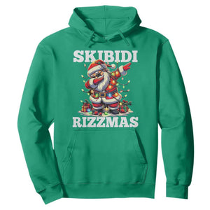 Funny Dabbing Santa Rizz Christmas Hoodie Skibidi Rizzmas Xmas Lights TS02 Irish Green Print Your Wear
