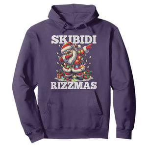 Funny Dabbing Santa Rizz Christmas Hoodie Skibidi Rizzmas Xmas Lights TS02 Purple Print Your Wear