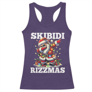 Funny Dabbing Santa Rizz Christmas Racerback Tank Top Skibidi Rizzmas Xmas Lights TS02 Purple Print Your Wear