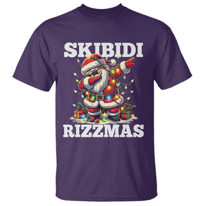 Funny Dabbing Santa Rizz Christmas T Shirt Skibidi Rizzmas Xmas Lights TS02 Purple Print Your Wear