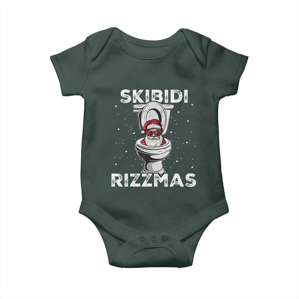 Funny Santa Rizz Christmas Baby Onesie Skibiti Toilet Rizzmas TS02 Print Your Wear