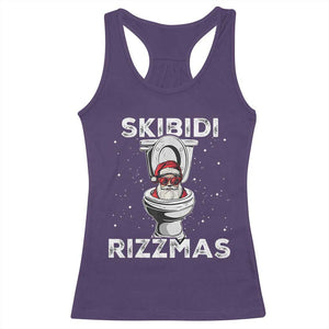 Funny Santa Rizz Christmas Racerback Tank Top Skibiti Toilet Rizzmas TS02 Purple Print Your Wear