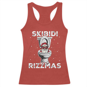 Funny Santa Rizz Christmas Racerback Tank Top Skibiti Toilet Rizzmas TS02 Red Print Your Wear