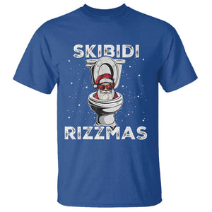 Funny Santa Rizz Christmas T Shirt Skibiti Toilet Rizzmas TS02 Royal Blue Print Your Wear