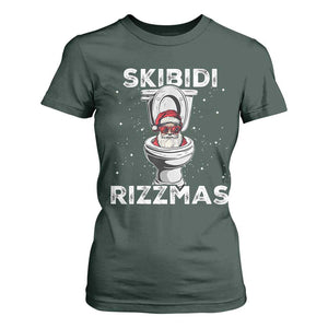 Funny Santa Rizz Christmas T Shirt For Women Skibiti Toilet Rizzmas TS02 Dark Forest Green Print Your Wear