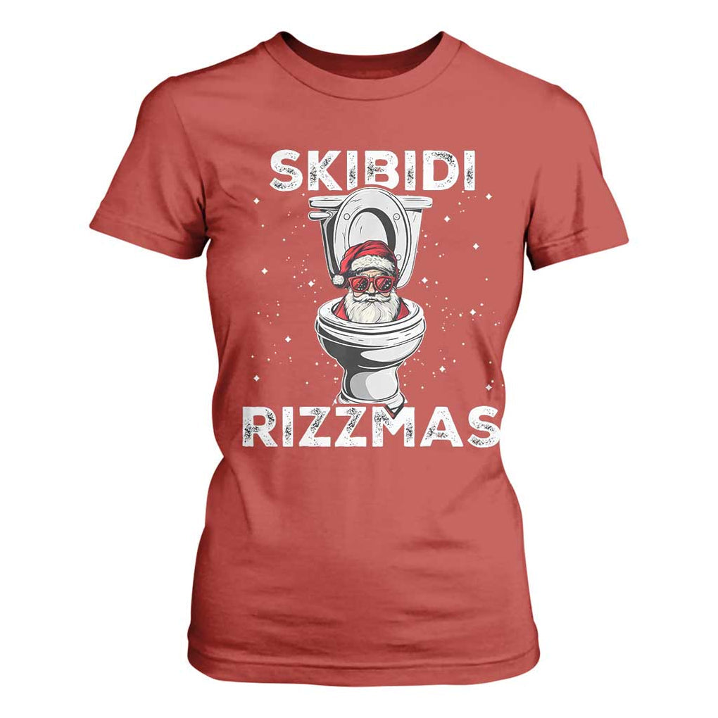 Funny Santa Rizz Christmas T Shirt For Women Skibiti Toilet Rizzmas TS02 Red Print Your Wear