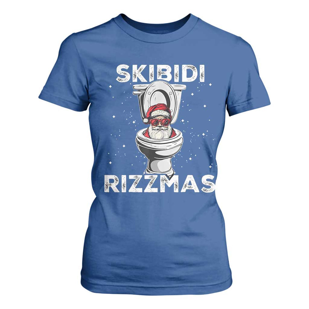 Funny Santa Rizz Christmas T Shirt For Women Skibiti Toilet Rizzmas TS02 Royal Blue Print Your Wear