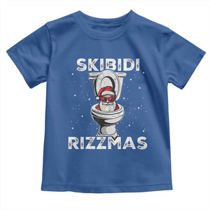 Funny Santa Rizz Christmas Toddler T Shirt Skibiti Toilet Rizzmas TS02 Royal Blue Print Your Wear