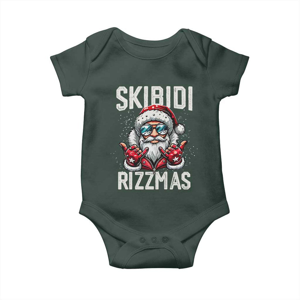 Funny Santa Rizz Christmas Baby Onesie Skibidi Rizzmas Gen Alpha Slang Cool Santa TS02 Print Your Wear