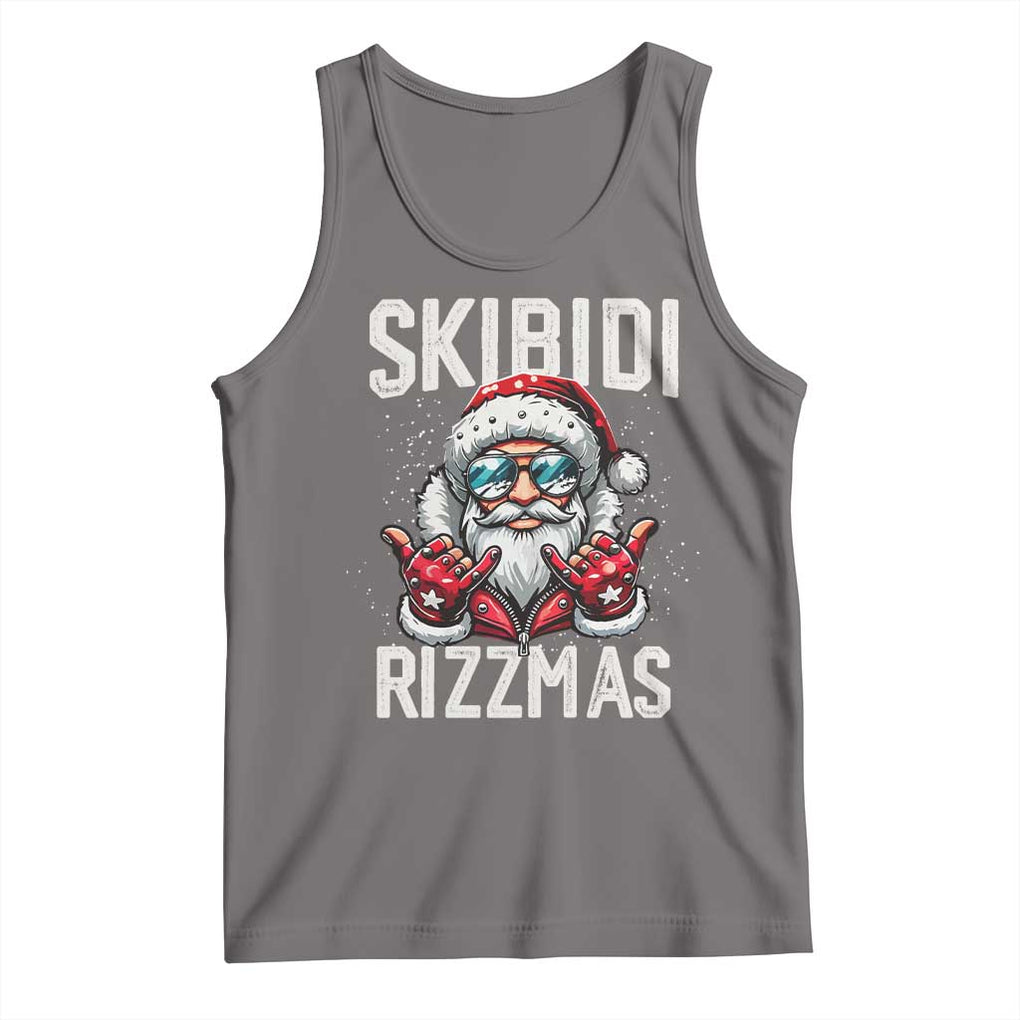 Funny Santa Rizz Christmas Tank Top Skibidi Rizzmas Gen Alpha Slang Cool Santa TS02 Deep Heather Print Your Wear