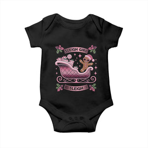 Groovy Pink Christmas Gingerbrad Baby Onesie Sleigh Girl Sleigh Festive Xmas Holiday Girls TS02 Black Print Your Wear