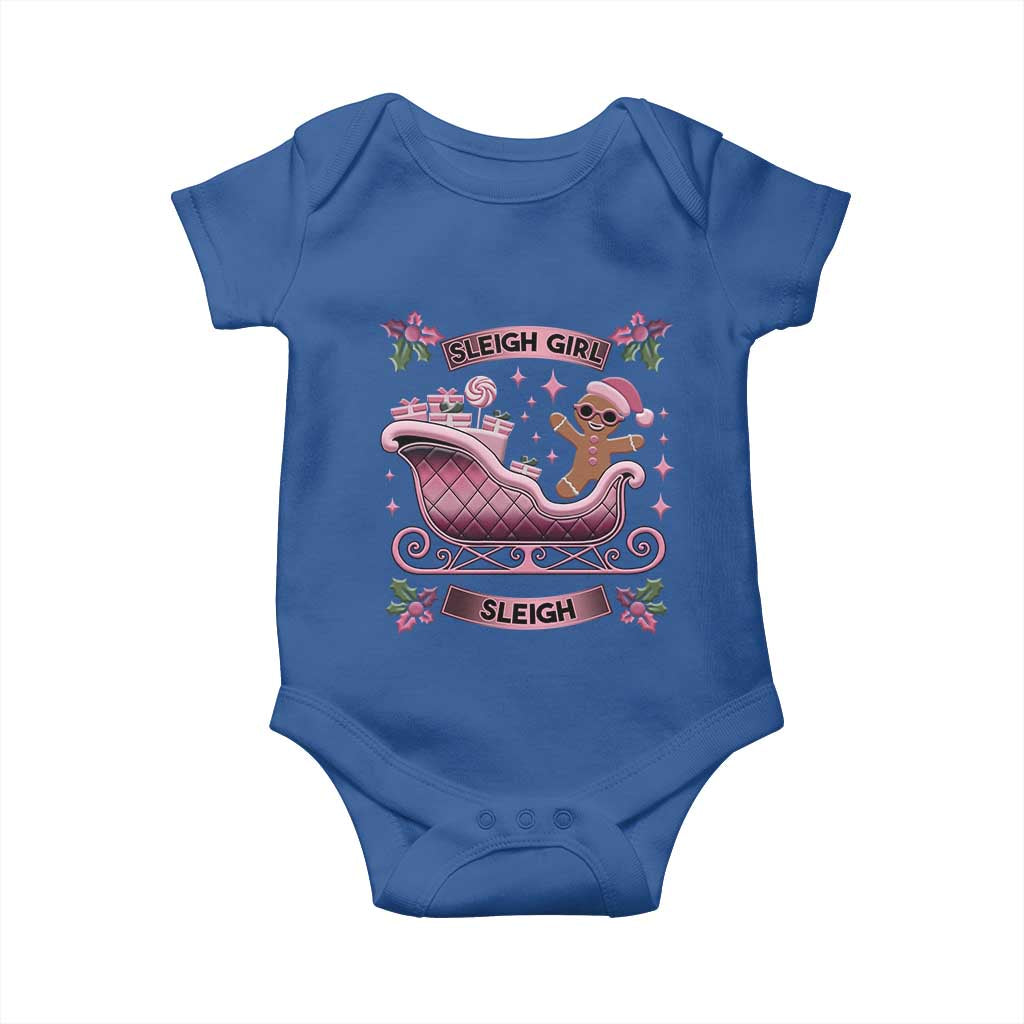 Groovy Pink Christmas Gingerbrad Baby Onesie Sleigh Girl Sleigh Festive Xmas Holiday Girls TS02 Royal Blue Print Your Wear