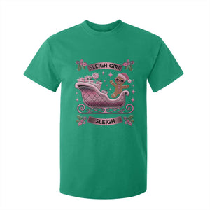 Groovy Pink Christmas Gingerbrad T Shirt For Kid Sleigh Girl Sleigh Festive Xmas Holiday Girls TS02 Irish Green Print Your Wear