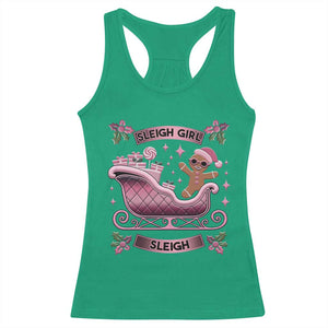 Groovy Pink Christmas Gingerbrad Racerback Tank Top Sleigh Girl Sleigh Festive Xmas Holiday Girls TS02 Irish Green Print Your Wear