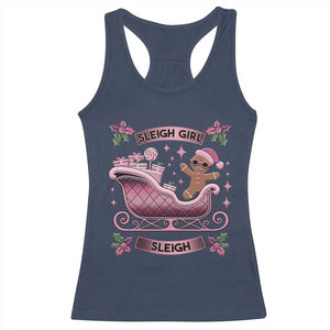 Groovy Pink Christmas Gingerbrad Racerback Tank Top Sleigh Girl Sleigh Festive Xmas Holiday Girls TS02 Navy Print Your Wear